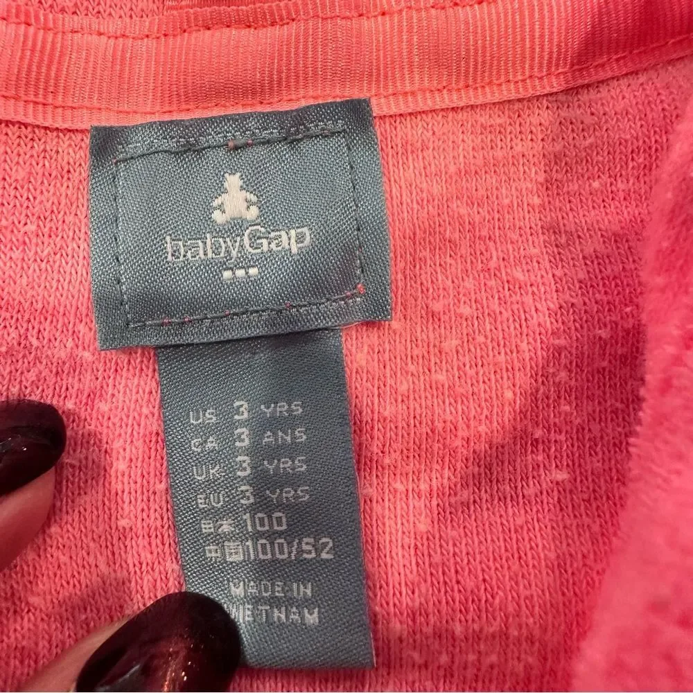 GAP Kids Pink Terry Coverup with Hood Size 3t